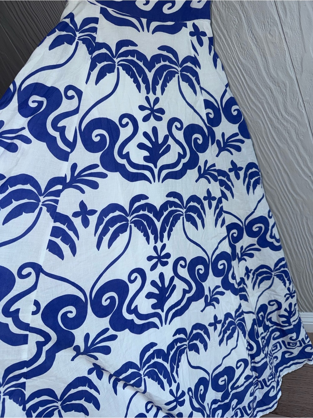 BEACH RIOT Rianne Printed Maxi Dress Sz: S Blue and White Printed Sundress - Picture 6 of 12